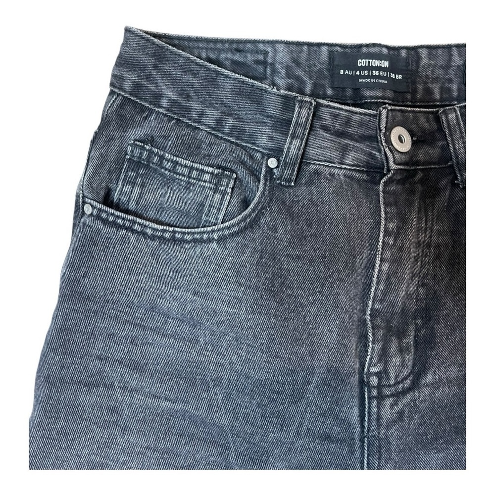 Cotton:On High Waisted Mom Jean Black Wash Ankle Cropped size 4 - Picture 5 of 10